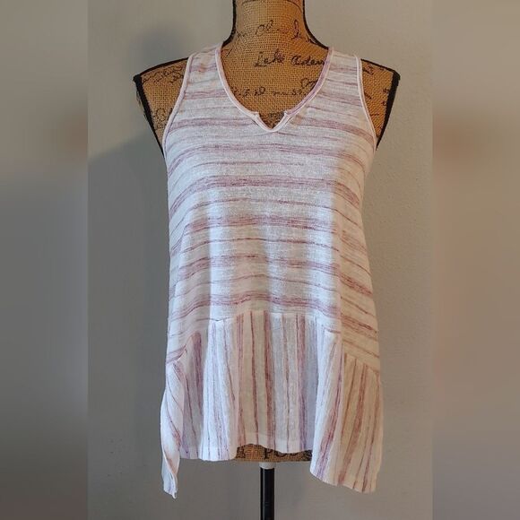 Chloe K Striped Racerback Tank Top Sz M - Picture 1 of 6